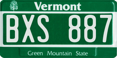 VT license plate BXS887