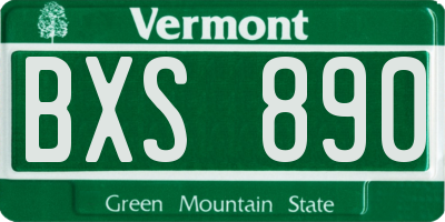VT license plate BXS890