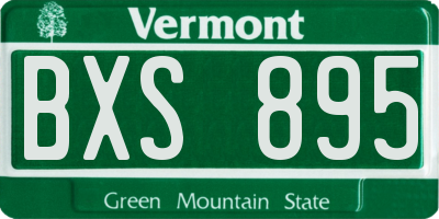 VT license plate BXS895