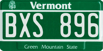 VT license plate BXS896