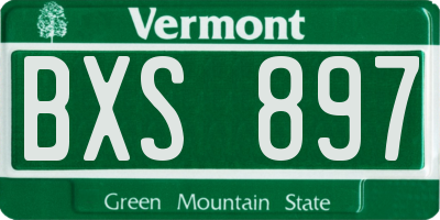VT license plate BXS897