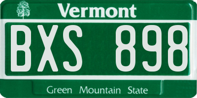 VT license plate BXS898