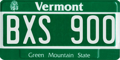 VT license plate BXS900