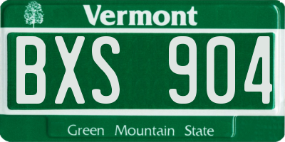 VT license plate BXS904