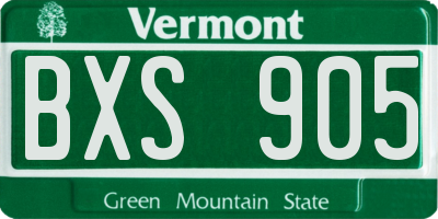VT license plate BXS905