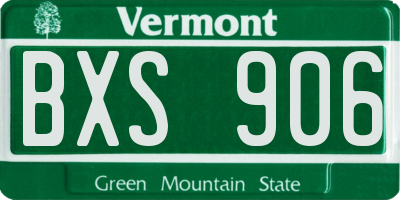 VT license plate BXS906