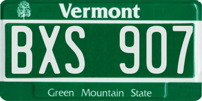 VT license plate BXS907