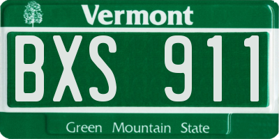 VT license plate BXS911