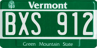 VT license plate BXS912