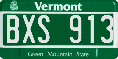 VT license plate BXS913