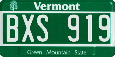 VT license plate BXS919