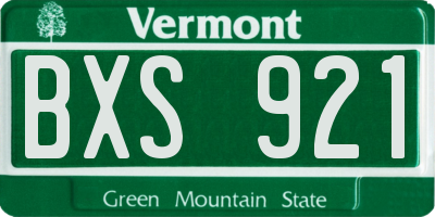 VT license plate BXS921