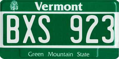 VT license plate BXS923
