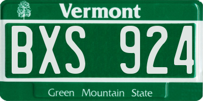 VT license plate BXS924