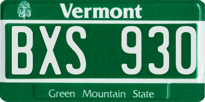 VT license plate BXS930