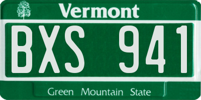 VT license plate BXS941