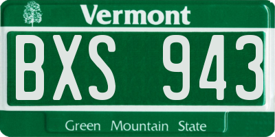 VT license plate BXS943