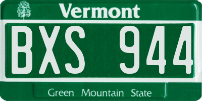VT license plate BXS944