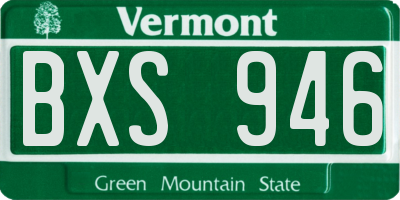 VT license plate BXS946