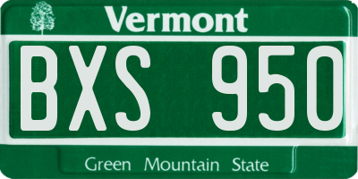 VT license plate BXS950
