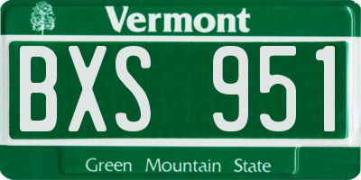 VT license plate BXS951
