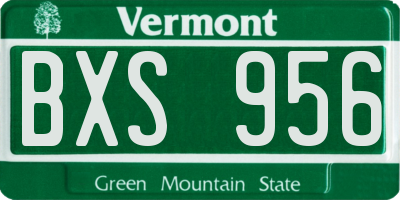 VT license plate BXS956