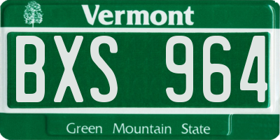 VT license plate BXS964