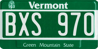 VT license plate BXS970