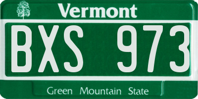VT license plate BXS973