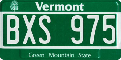 VT license plate BXS975