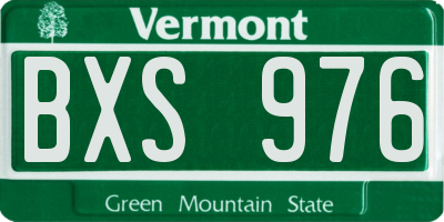 VT license plate BXS976