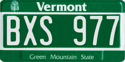 VT license plate BXS977