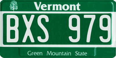 VT license plate BXS979