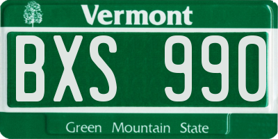 VT license plate BXS990