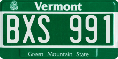 VT license plate BXS991
