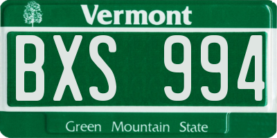 VT license plate BXS994
