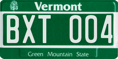 VT license plate BXT004