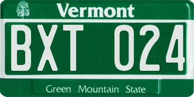 VT license plate BXT024