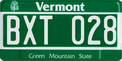 VT license plate BXT028