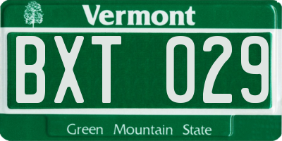 VT license plate BXT029