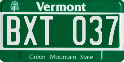 VT license plate BXT037