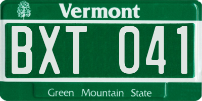 VT license plate BXT041
