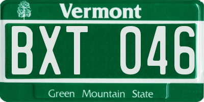 VT license plate BXT046