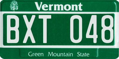 VT license plate BXT048