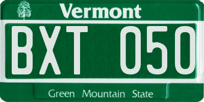 VT license plate BXT050