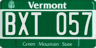 VT license plate BXT057