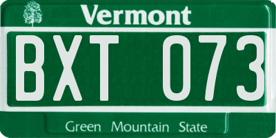 VT license plate BXT073