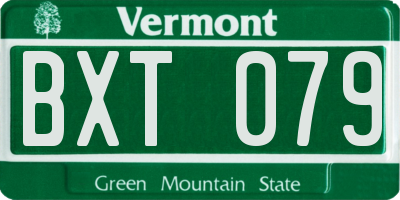 VT license plate BXT079