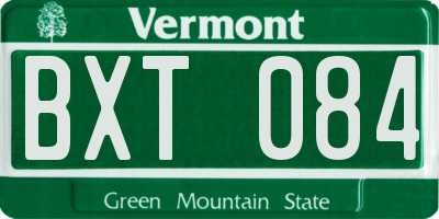 VT license plate BXT084