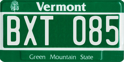 VT license plate BXT085